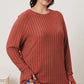 BASIC BAE FULL SIZE RIBBED THUMBHOLE SLEEVE T-SHIRT