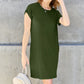 BASIC BAE FULL SIZE ROUND NECK SHORT SLEEVE DRESS WITH POCKETS