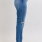 JUDY BLUE FULL SIZE MR VINTAGE WASH BOYFRIEND FIT W/ DESTROY JEANS PLUE SIZE