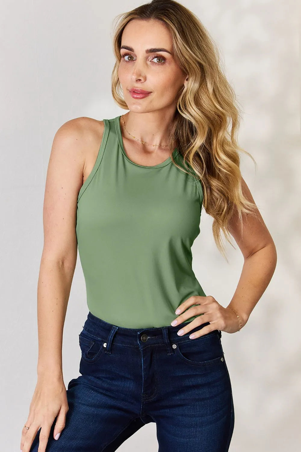 BASIC BAE FULL SIZE ROUND NECK RACERBACK TANK