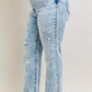 JUDY BLUE FULL SIZE HW MINERAL WASH DESTROY 90'S STRAIGHT JEANS PLUS SIZE