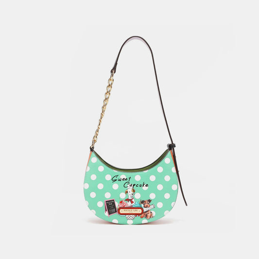 NICOLE LEE USA VEGAN LEATHER POLKA DOT SHOULDER BAG