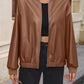 IVY LANE ZIP UP BASEBALL COLLAR DROPPED SHOULDER JACKET