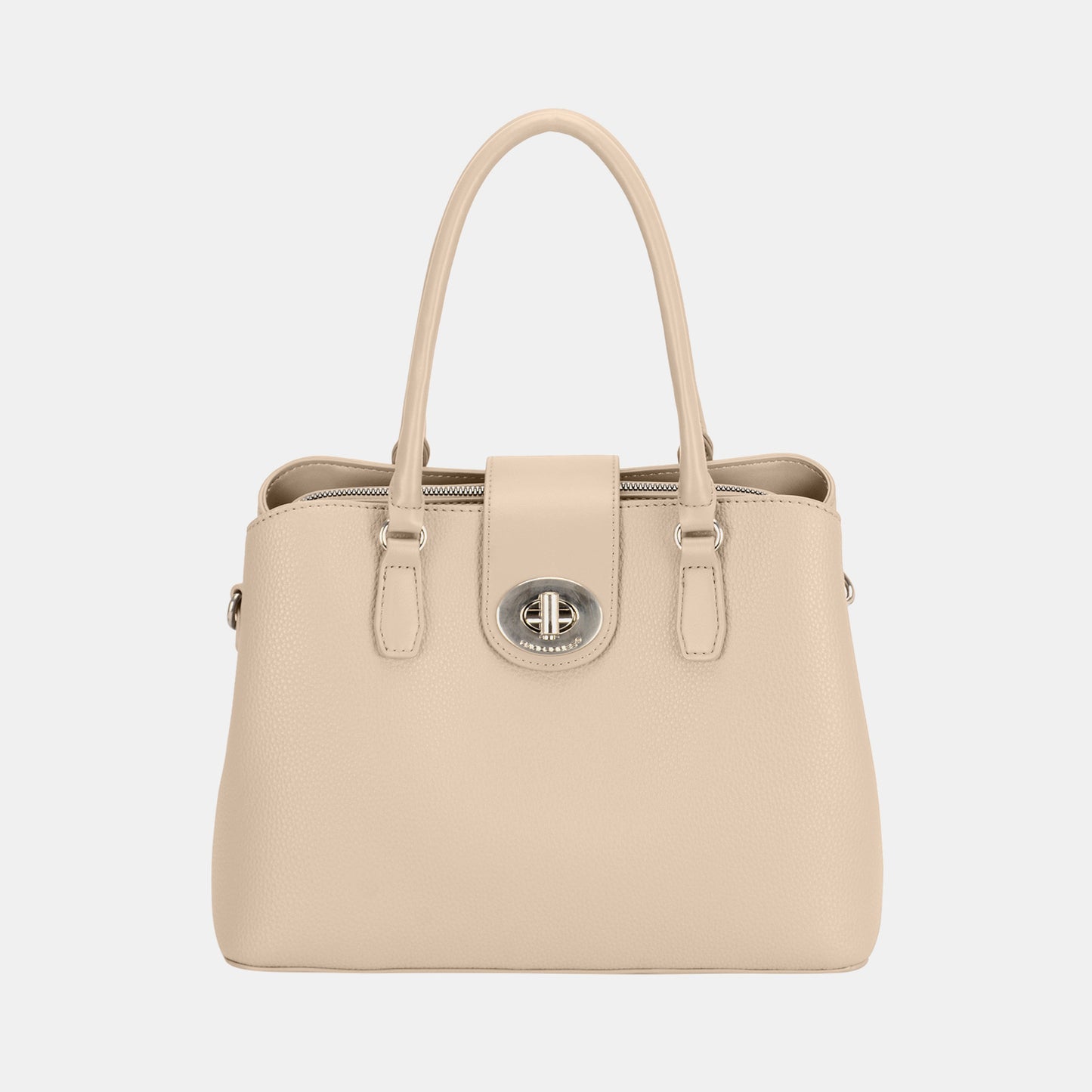 DAVID JONES PU LEATHER TWIST-LOCK TOTE BAG