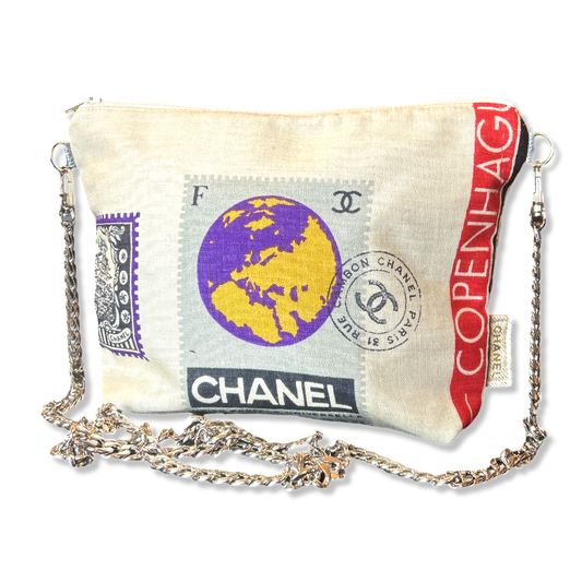 STAMPS OF THE WORLD VINTAGE SCARF CROSSBODY BAG