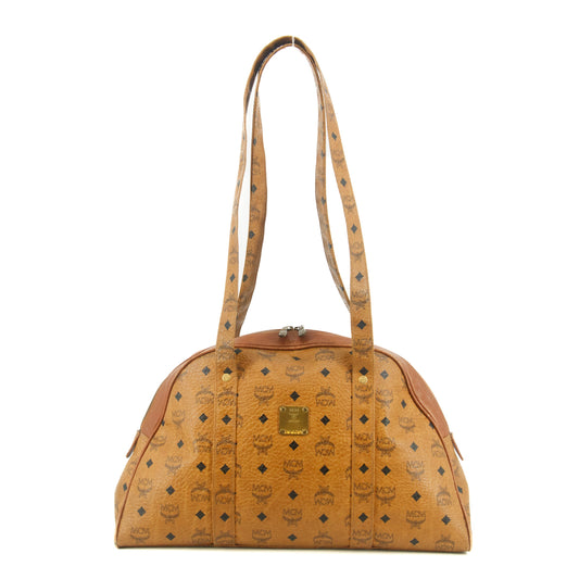 MCM Monogram Leather Brown Shoulder Bag #5804
