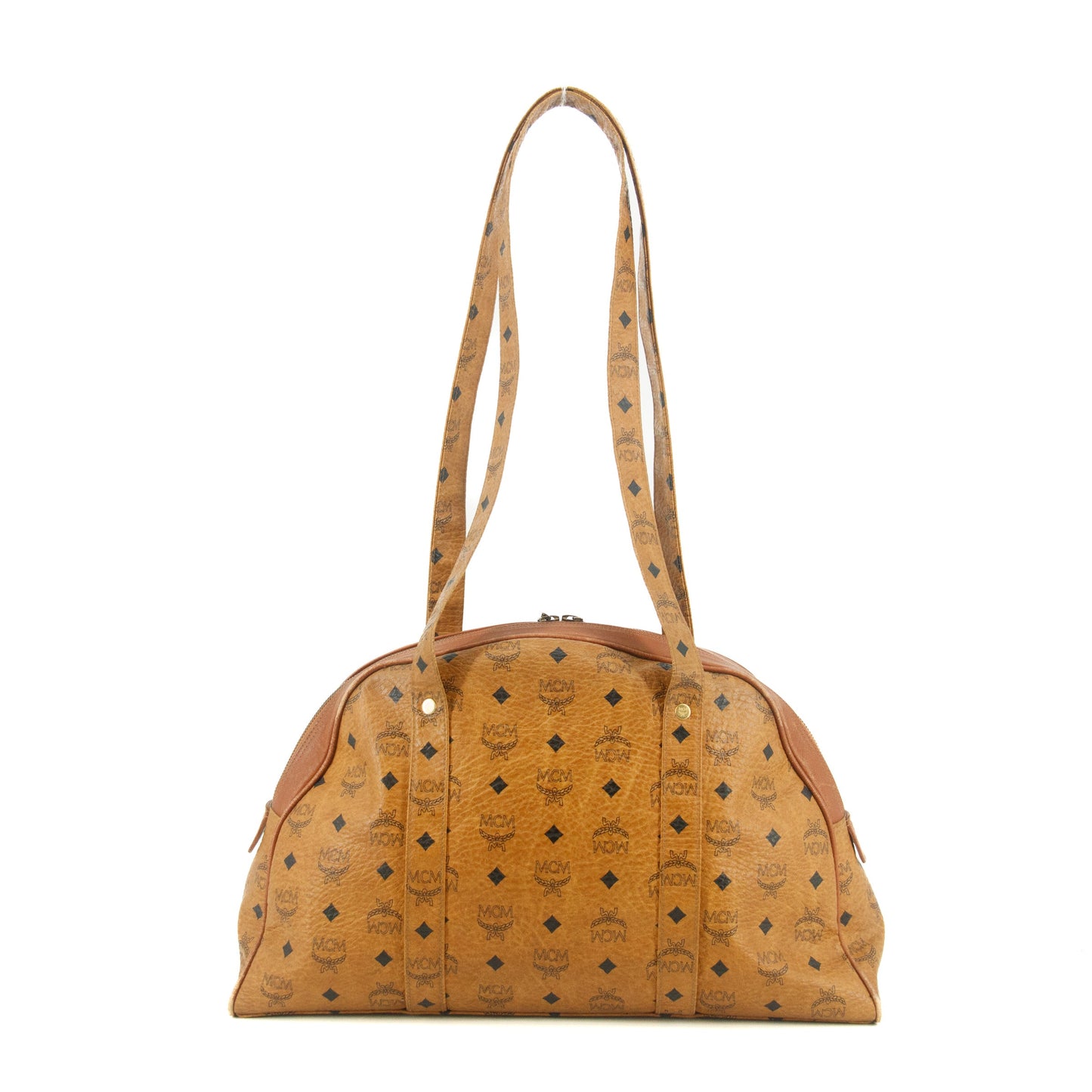 MCM Monogram Leather Brown Shoulder Bag #5804