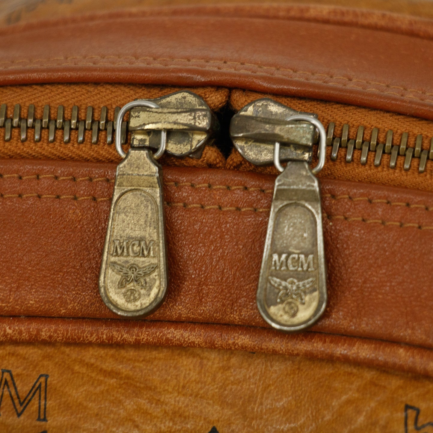 MCM Monogram Leather Brown Shoulder Bag #5804