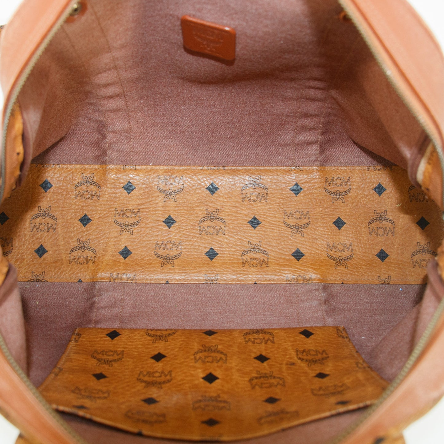 MCM Monogram Leather Brown Shoulder Bag #5804