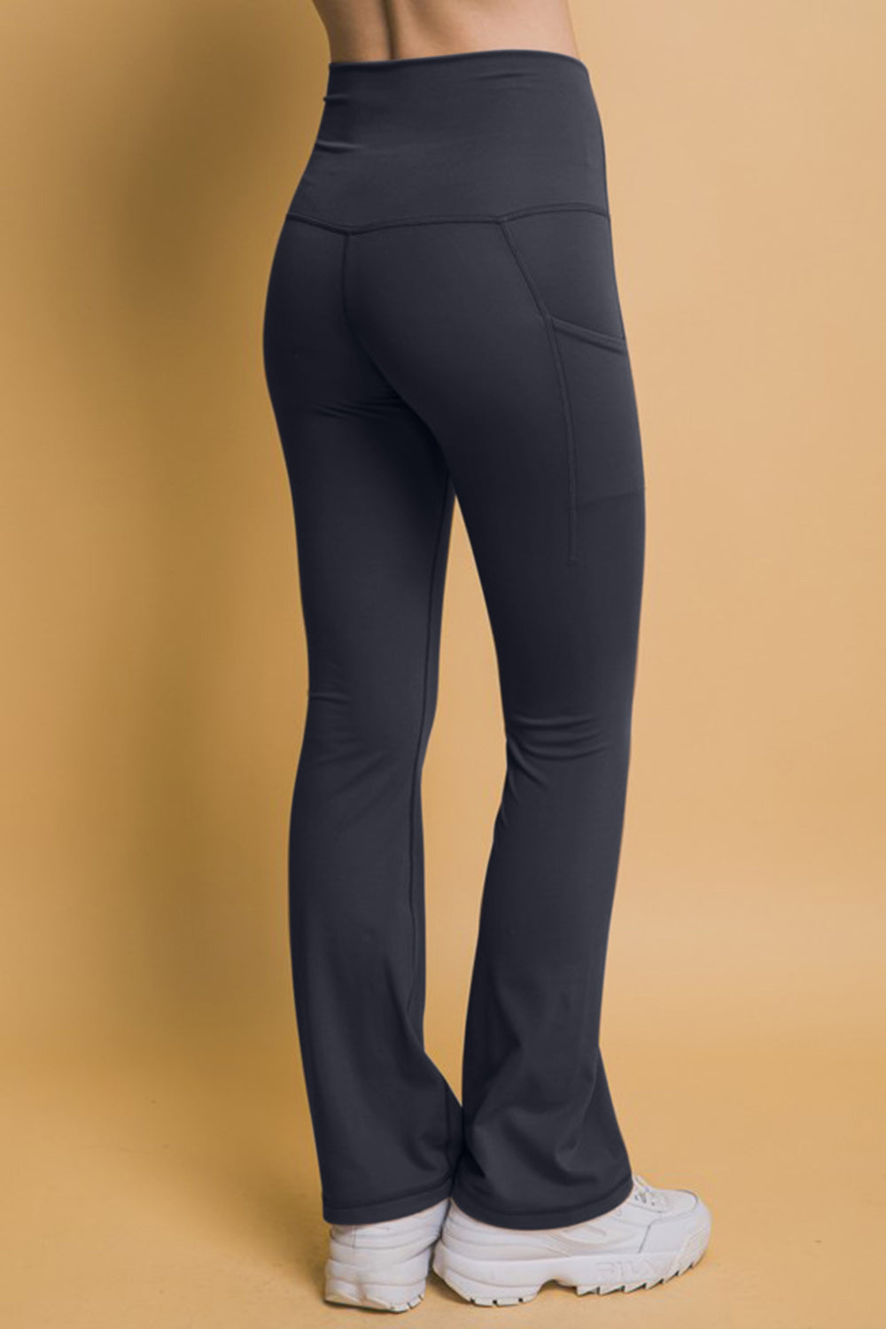 LOVE TREE HIGH WAIST FLARE ACTIVE LEGGINGS WITH SIDE POCKETS