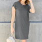 BASIC BAE FULL SIZE ROUND NECK SHORT SLEEVE DRESS WITH POCKETS