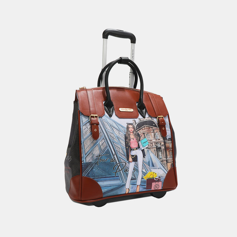 NICOLE LEE USA PRINTED ROLLING TOTE BAG