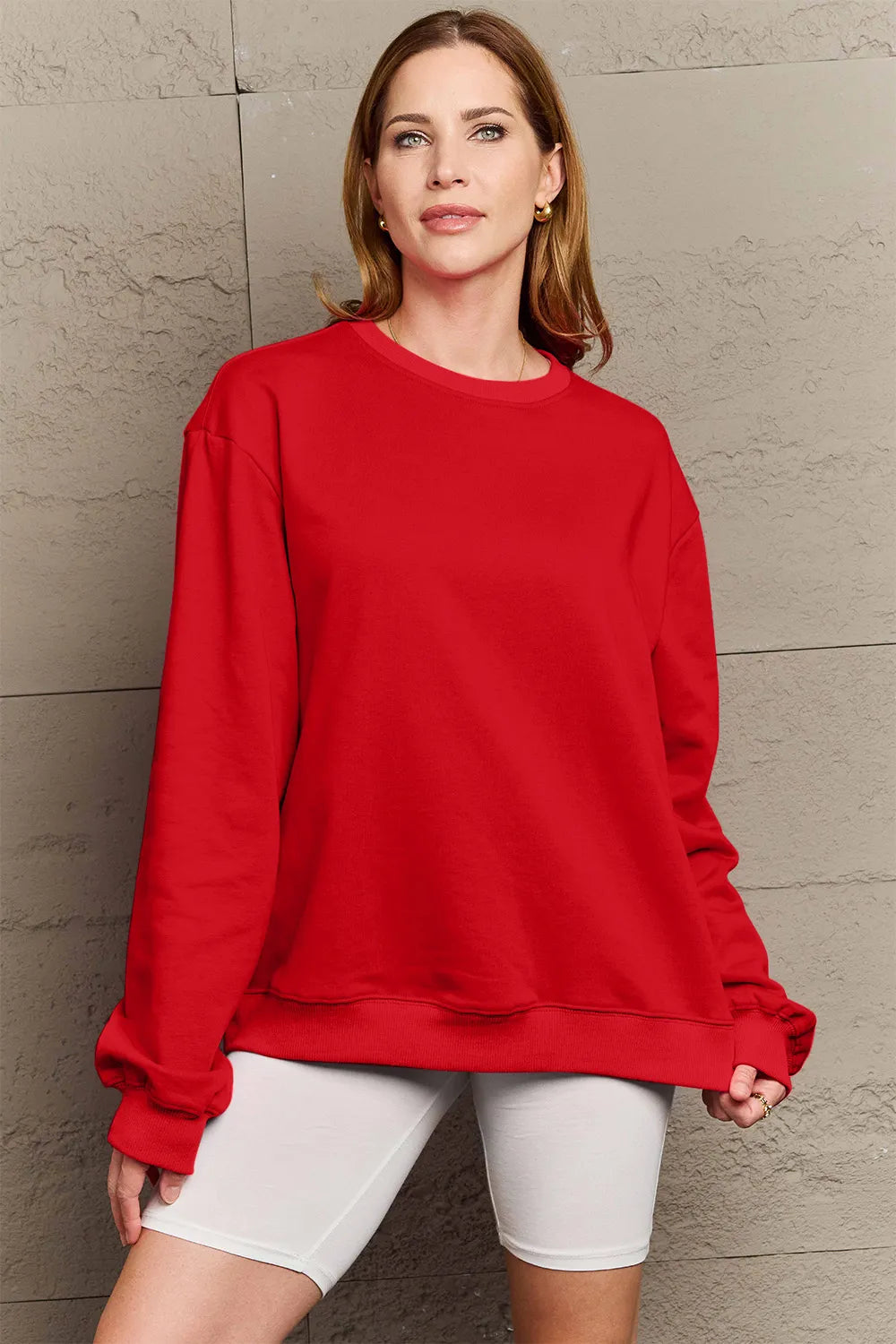 SIMPLY LOVE FULL SIZE IF I'M TOO MUCH THEN GO FIND LESS ROUND NECK SWEATSHIRT