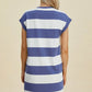 BASIC BAE FULL SIZE STRIPED ROUND NECK CAP SLEEVE MINI DRESS