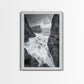 STORMY COAST, CRASHING WAVES, OCEAN DRAMA, FRAMED CANVAS PRINT, LIVING ROOM WALL ART, BOLD SEASCAPE PHOTOGRAPHY, MONOCHROME MODERN ART