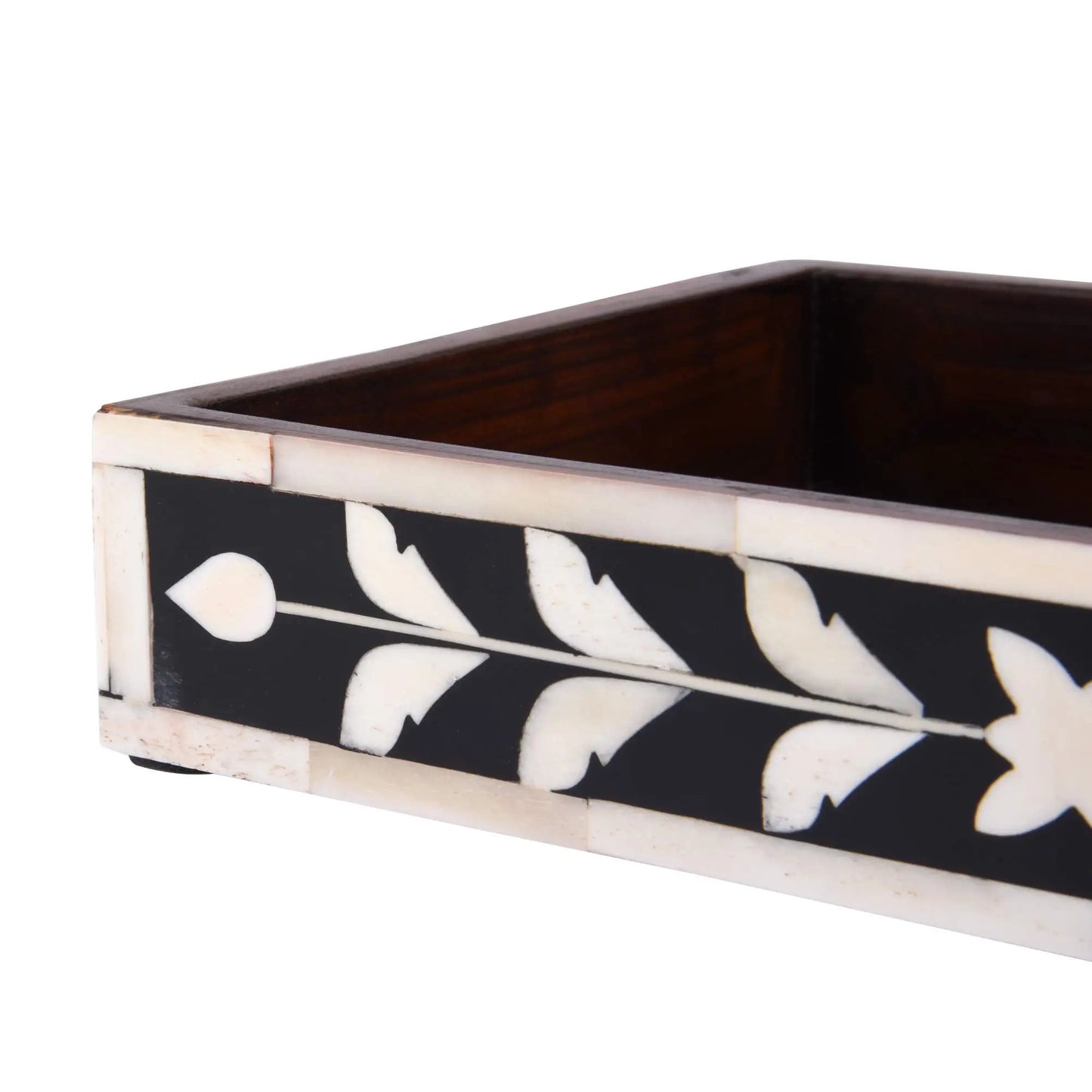 VANITY TRAYS PARLOUR WHIST PATTERN BONE & RESIN INLAY COLLECTION IN 10X6