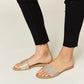 WILD DIVA RHINESTONE OPEN TOE FLAT SANDALS