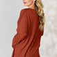 BASIC BAE FULL SIZE RIBBED HALF BUTTON LONG SLEEVE T-SHIRT
