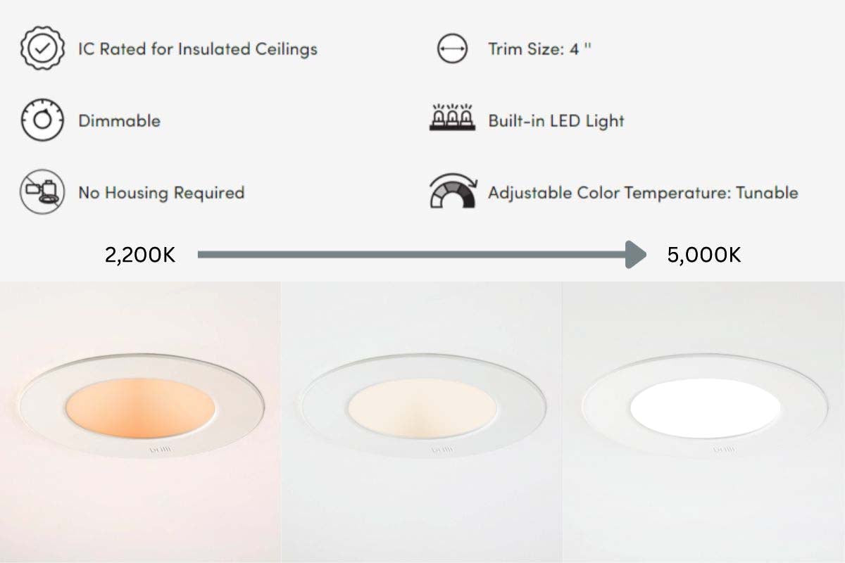 8 PACK - BRILLI 4W COLOR TUNABLE LED CANLESS RECESSED RETROFIT DOWNLIGHT FLUSH MOUNT LIGHT FIXTURE