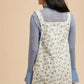 ANNIE WEAR STRETCH DITSY PRINT DENIM OVERALL MINI DRESS