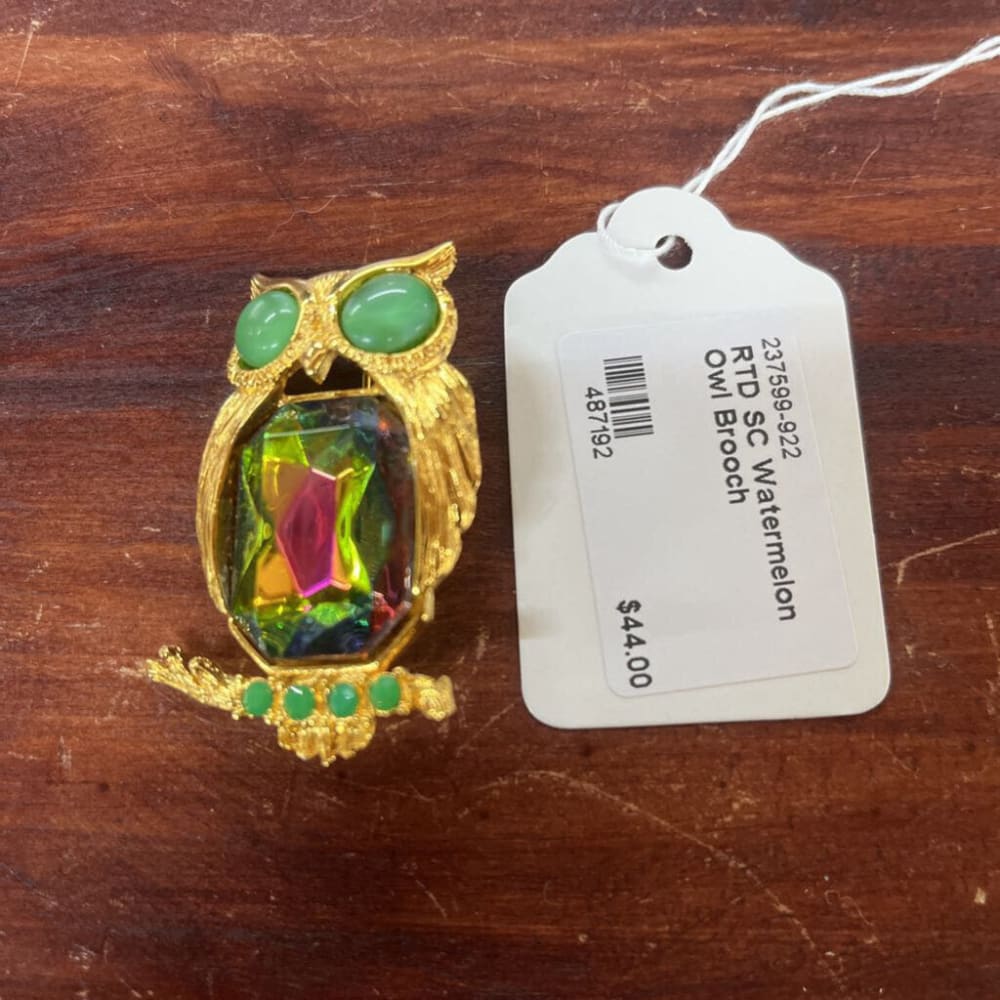RTD SC WATERMELON OWL BROOCH
