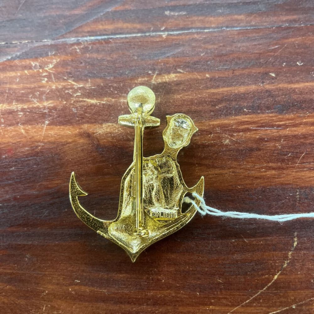 VINTAGE ANCHOR SAILOR BOY BROOCH MJENT