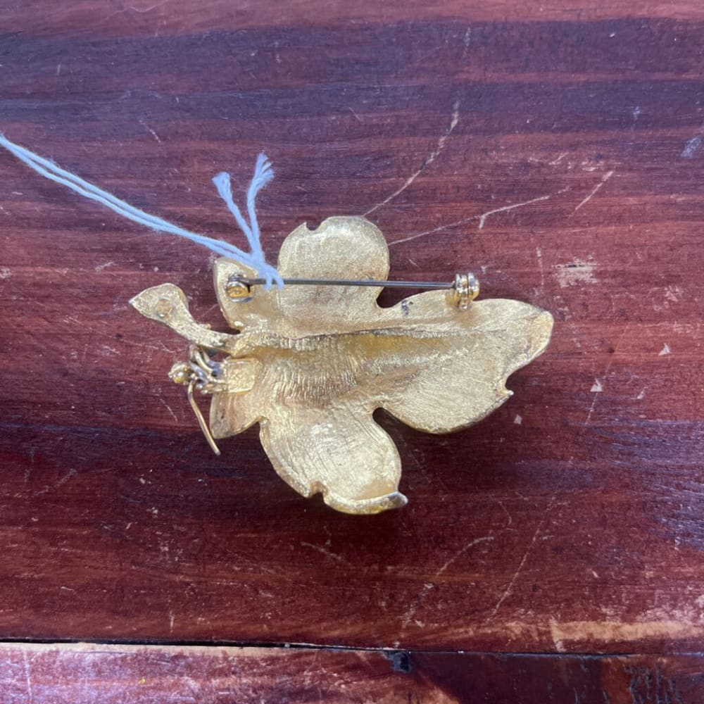 VINTAGE FLORITON GOLD LEAF BROOCH