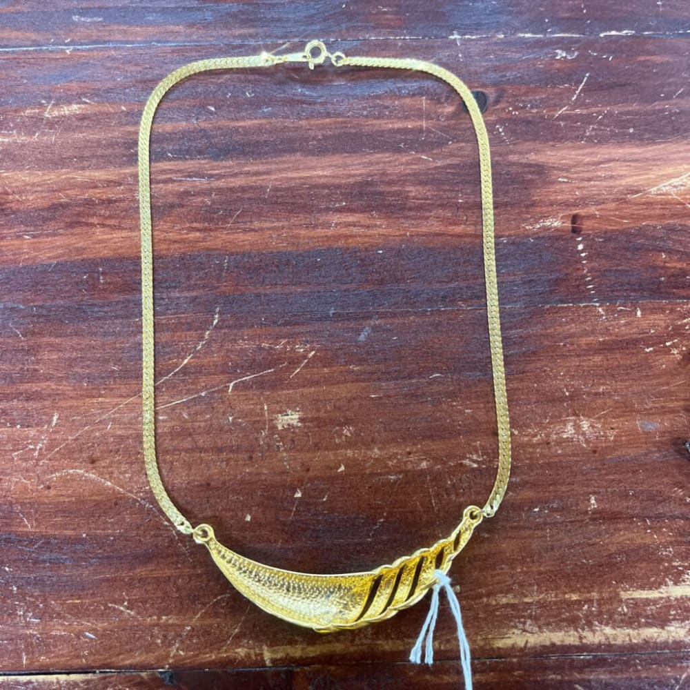 VINTAGE BLACK ENAMEL BIB NECKLACE