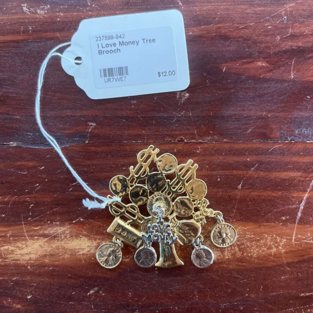 I LOVE MONEY TREE BROOCH