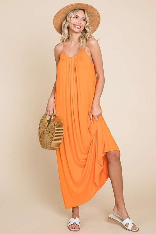 CULTURE CODE PLUS SIZE TIE BACK MAXI CAMI DRESS