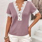 IVY LANE LACE DETAIL V-NECK SHORT SLEEVE T-SHIRT