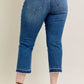 JUDY BLUE FULL SIZE HW VINTAGE WASH RELEASE HEM KICK FLARE JEANS PLUS SIZE