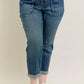 JUDY BLUE FULL SIZE HW VINTAGE WASH JEANS W/ DRAWSTRING PLUS SIZE