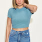 BASIC BAE FULL SIZE RIBBED ROUND NECK SHORT SLEEVE T-SHIRT