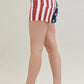 JUDY BLUE FULL SIZE HIGH WAIST AMERICANA FLAG FRAY HEM SHORTS PLUS SIZE