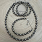 6mm and 3mm Sterling Silver Pearl Hoop Earrings - 2 inch drop