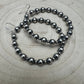 6mm and 3mm Sterling Silver Pearl Hoop Earrings - 2 inch drop
