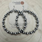 6mm and 3mm Sterling Silver Pearl Hoop Earrings - 2 inch drop