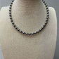 6mm and 3mm Sterling Silver Pearls choker necklace - 14 inch choker