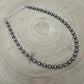 6mm and 3mm Sterling Silver Pearls choker necklace - 14 inch choker