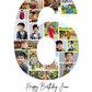 6th Birthday Photo Collage Canva Template – Editable Milestone Poster
