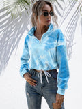 IVY LANE TIE-DYE QUARTER ZIP DROPPED SHOULDER SWEATSHIRT