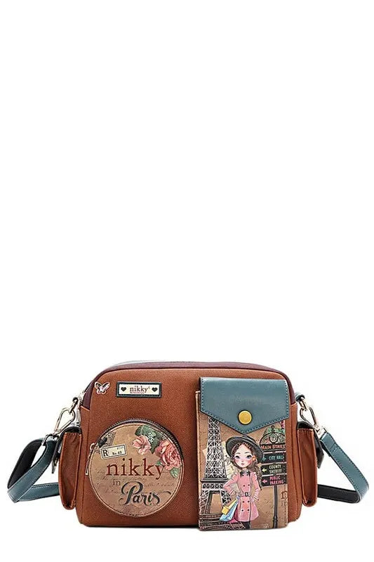 NICOLE LEE USA MULTI POCKET MESSENGER BAG