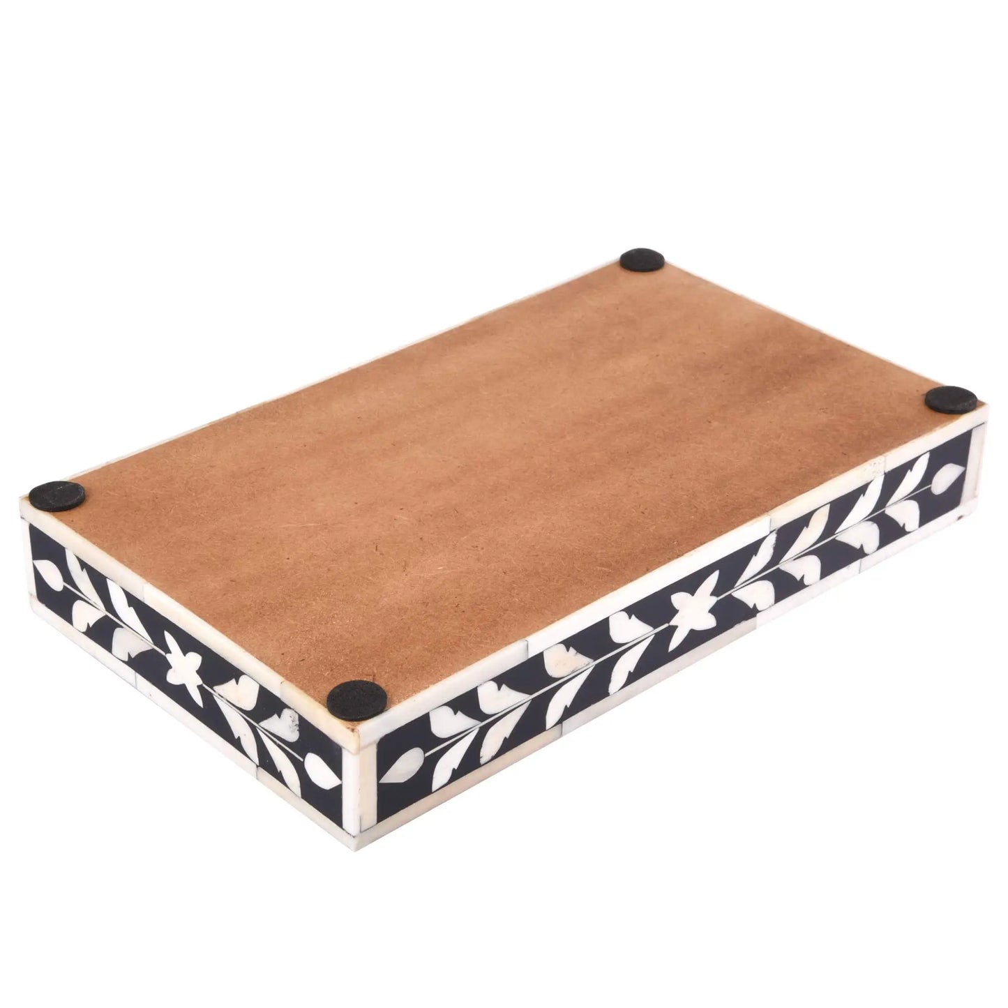 VANITY TRAYS PARLOUR WHIST PATTERN BONE & RESIN INLAY COLLECTION IN 10X6
