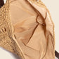 FAME STRAW BRAIDED ROUNDED TOTE BAG