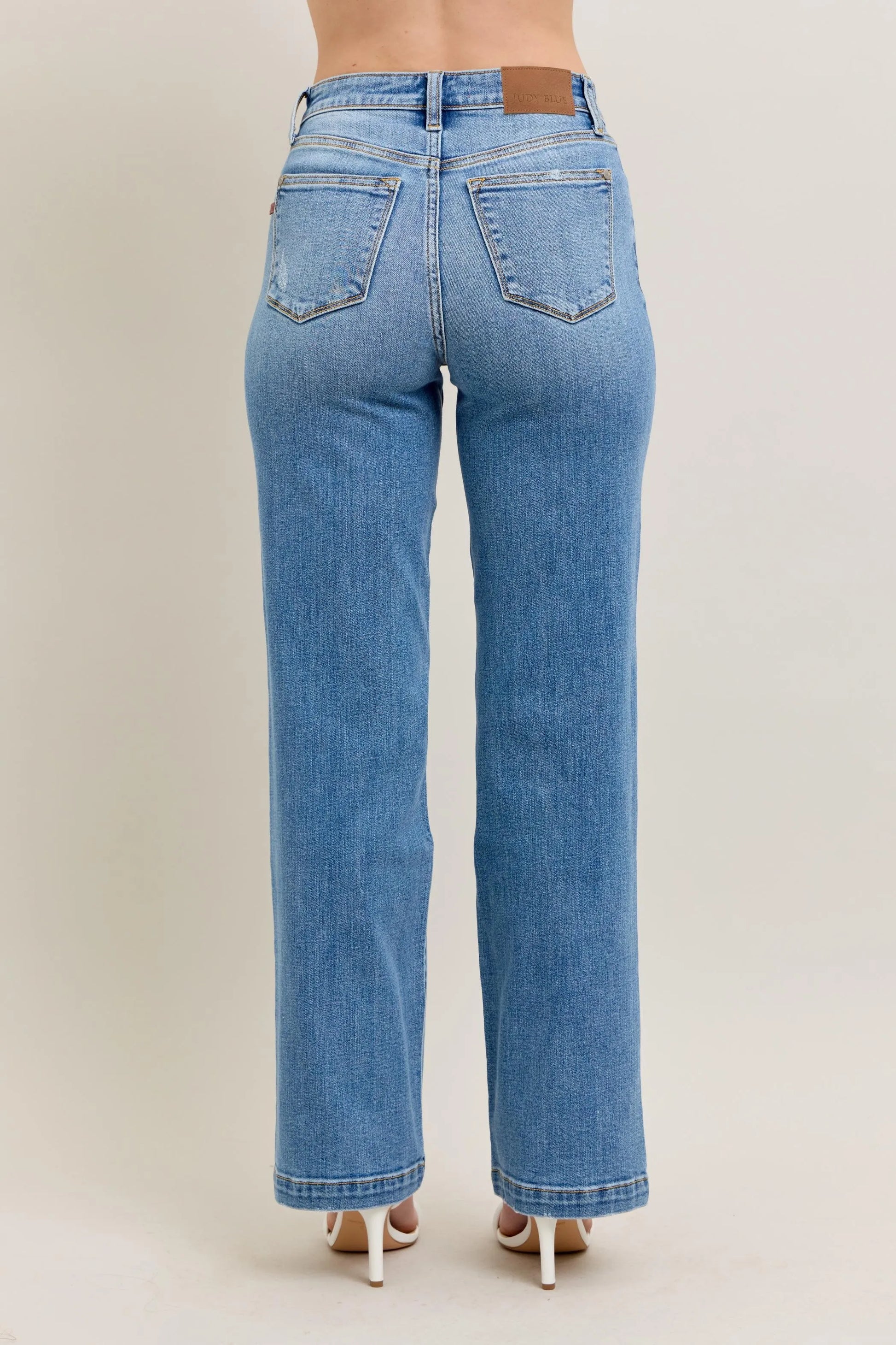 JUDY BLUE FULL SIZE HIGH WAIST STRAIGHT JEANS PLUS SIZE