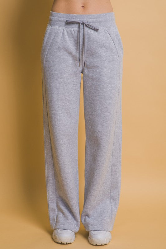 LOVE TREE DRAWSTRING WIDE LEG SWEATPANTS WITH POCKETS-Thriftique Marketplace