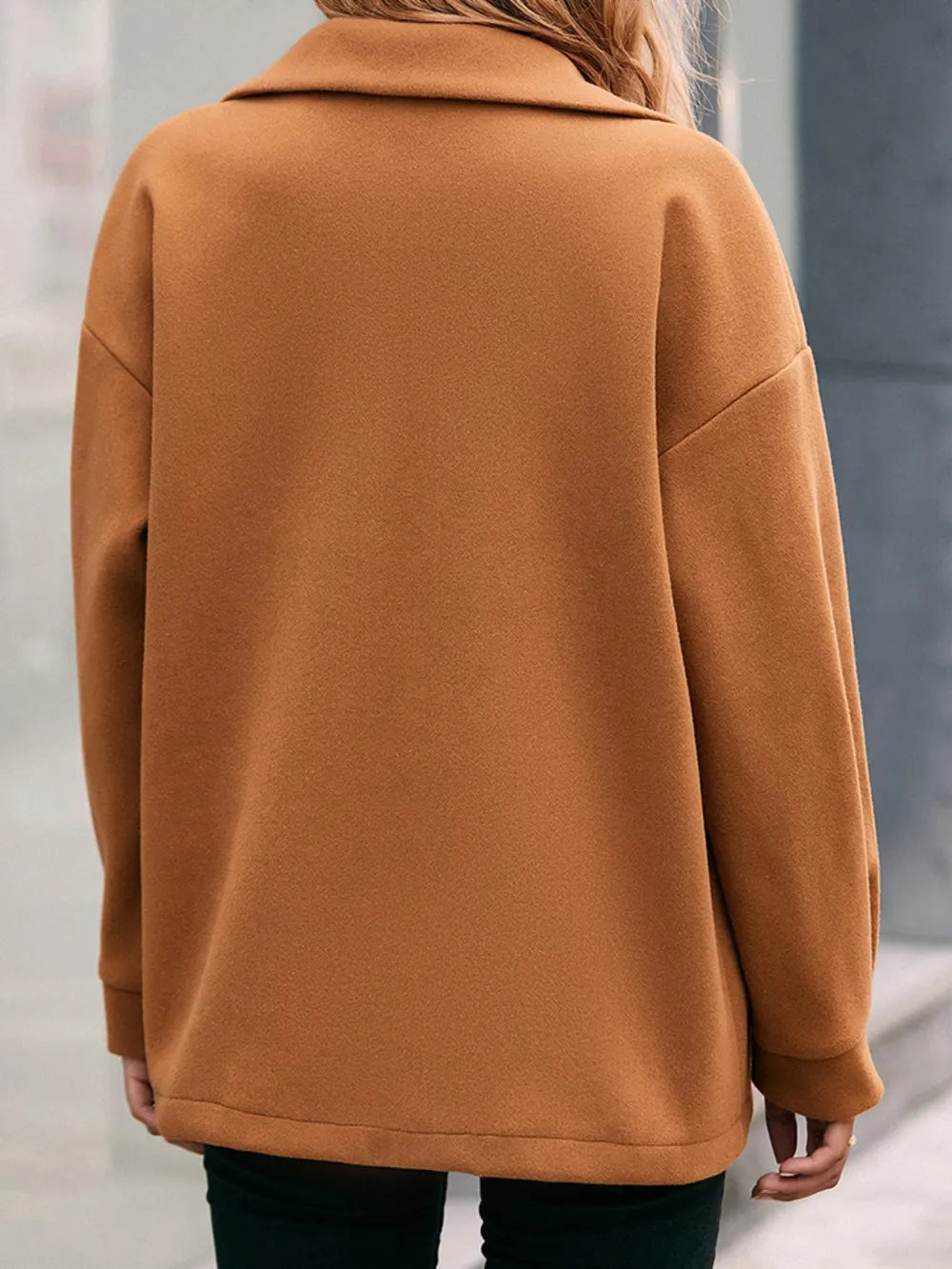 IVY LANE POCKETED SNAP DOWN DROPPED SHOULDER JACKET