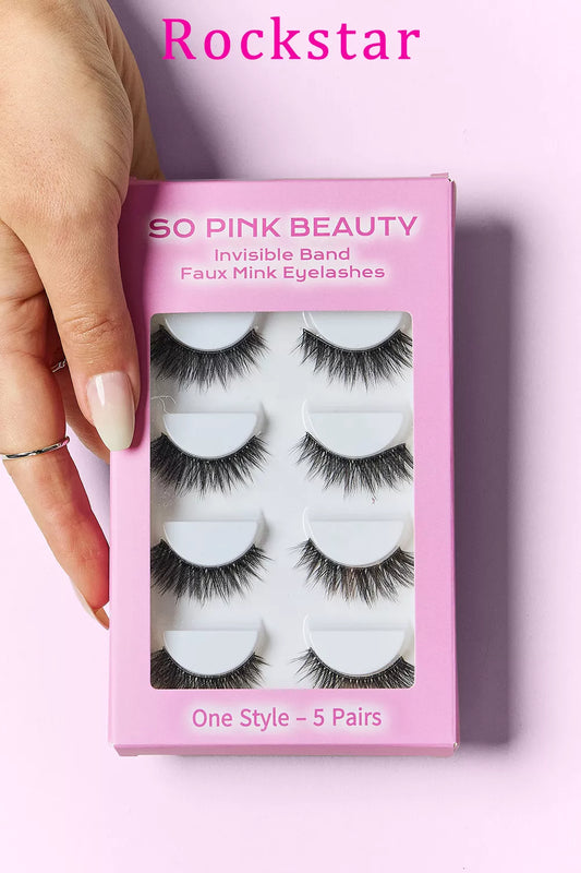 SO PINK BEAUTY FAUX MINK EYELASHES 5 PAIRS