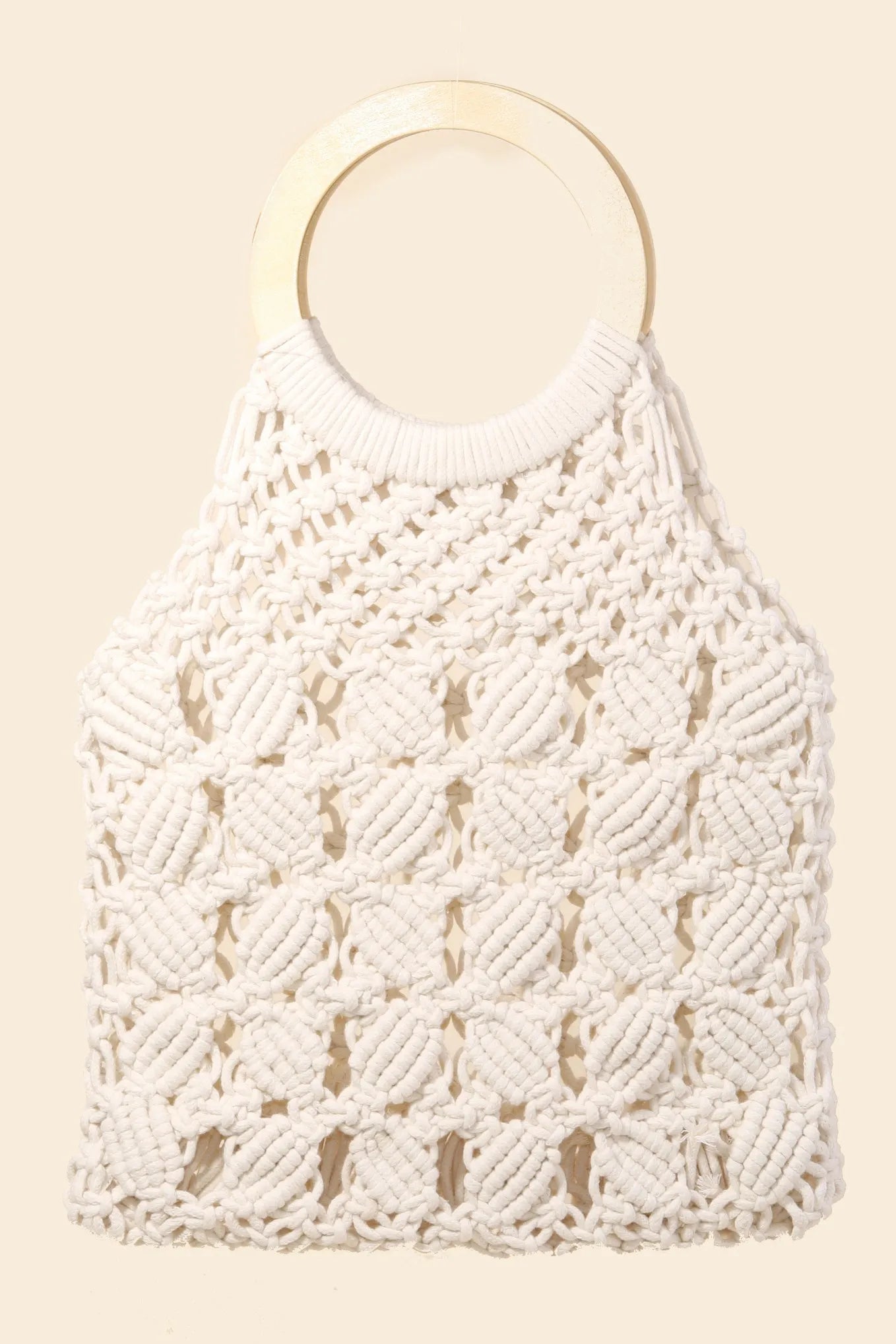 FAME BOHO BRAIDED WOODEN TOP HANDLE BAG